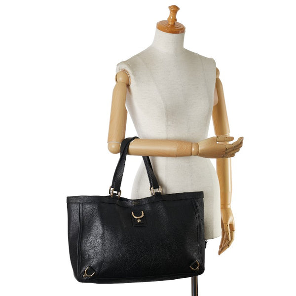 グッチ アビー ショルダーバッグ トートバッグ 141472 ブラック レザー レザー レディース GUCCI 【中古】