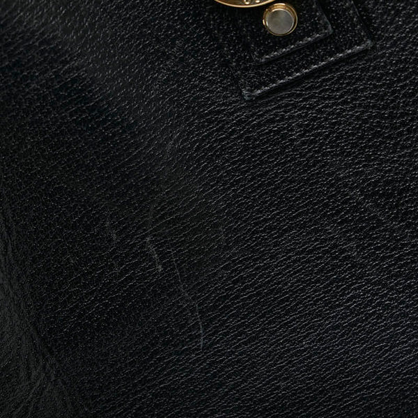 グッチ アビー ショルダーバッグ トートバッグ 141472 ブラック レザー レザー レディース GUCCI 【中古】