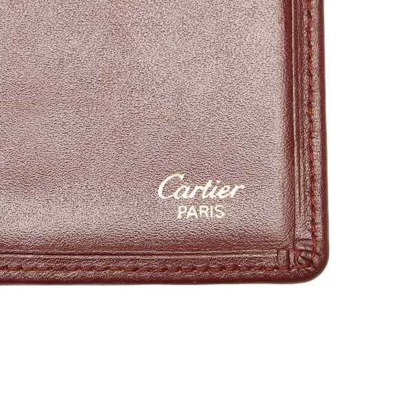 カルティエ マストライン 長財布 ロングウォレット ボルドー ワインレッド レザー レディース CARTIER 【中古】