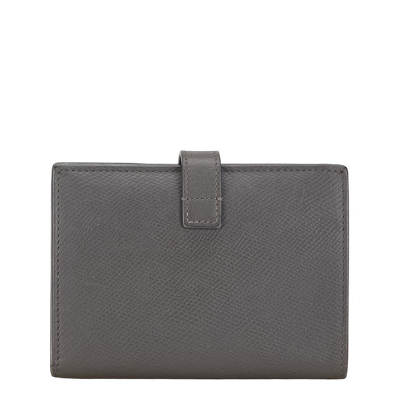 セリーヌ ラージ ストラップウォレット 長財布 グレー レザー レディース CELINE 【中古】