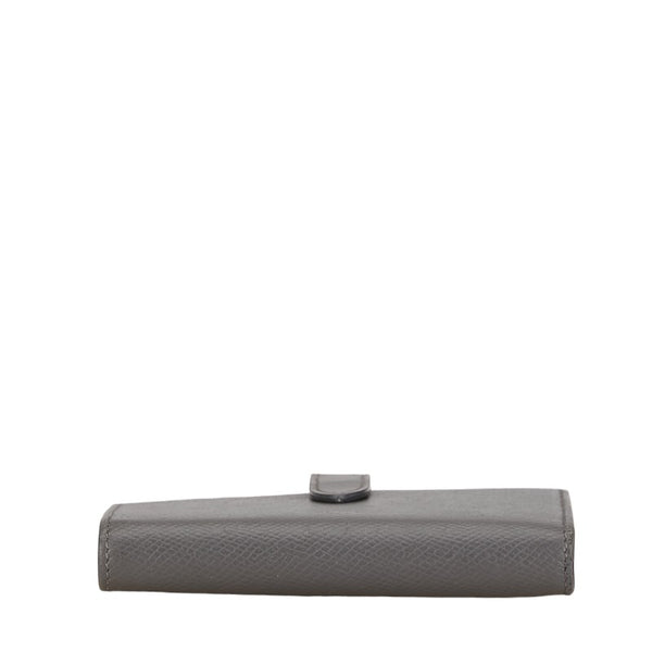 セリーヌ ラージ ストラップウォレット 長財布 グレー レザー レディース CELINE 【中古】