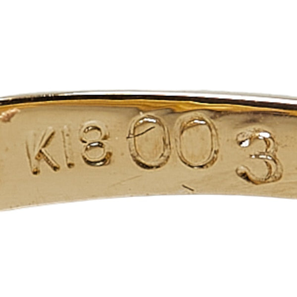 ノーブランド K18YG イエローゴールド エメラルド0.109ct ダイヤ0.03ct リング 指輪 レディース no brand 11号 【中古】