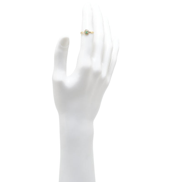 ノーブランド K18YG イエローゴールド エメラルド0.109ct ダイヤ0.03ct リング 指輪 レディース no brand 11号 【中古】
