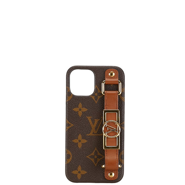 ルイ ヴィトン モノグラム バンパー ドーフィーヌ iPhoneケース iPhone12/12Pro用 M69782 ブラウン PVC レザー レディース LOUIS VUITTON 【中古】