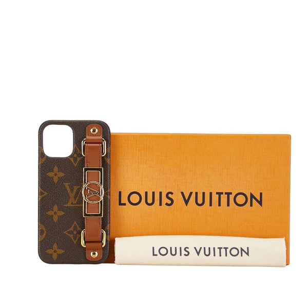 ルイ ヴィトン モノグラム バンパー ドーフィーヌ iPhoneケース iPhone12/12Pro用 M69782 ブラウン PVC レザー レディース LOUIS VUITTON 【中古】