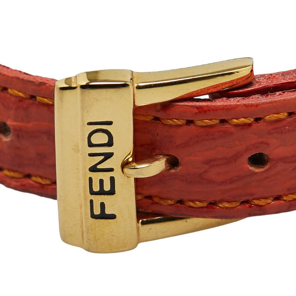 フェンディ カメレオン チェンジベルト8色 腕時計 640L クオーツ ホワイト文字盤 メッキ レザー レディース FENDI 【中古】