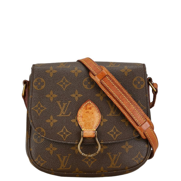 ルイ ヴィトン モノグラム サンクルーMM 斜め掛け ショルダーバッグ M51243 ブラウン PVC レザー レディース LOUIS VUITTON 【中古】