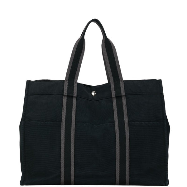 エルメス フールトゥGM ハンドバッグ トートバッグ ブラック キャンバス レディース HERMES 【中古】