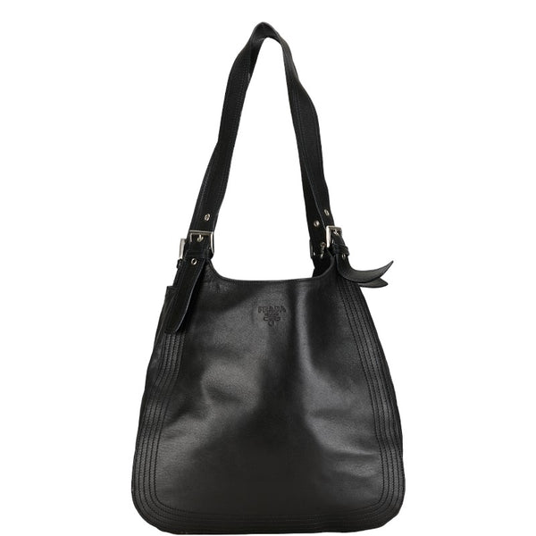 プラダ トートバッグ ショルダーバッグ ブラック レザー レディース PRADA 【中古】