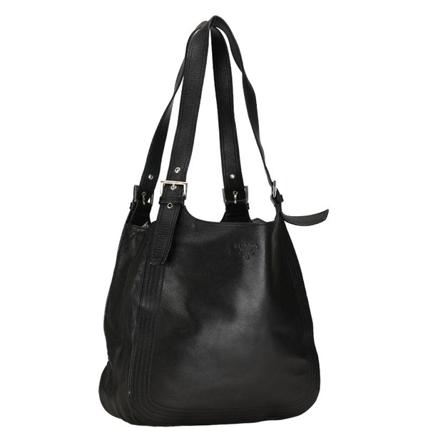 プラダ トートバッグ ショルダーバッグ ブラック レザー レディース PRADA 【中古】