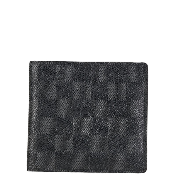 ルイ ヴィトン ダミエ グラフィット ポルトフォイユ マルコ 二つ折り財布 N62664 ブラック PVC レザー レディース LOUIS VUITTON 【中古】