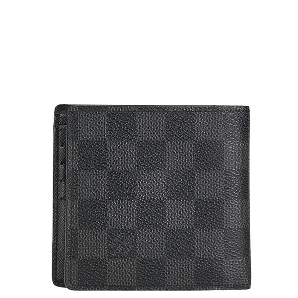 ルイ ヴィトン ダミエ グラフィット ポルトフォイユ マルコ 二つ折り財布 N62664 ブラック PVC レザー レディース LOUIS VUITTON 【中古】