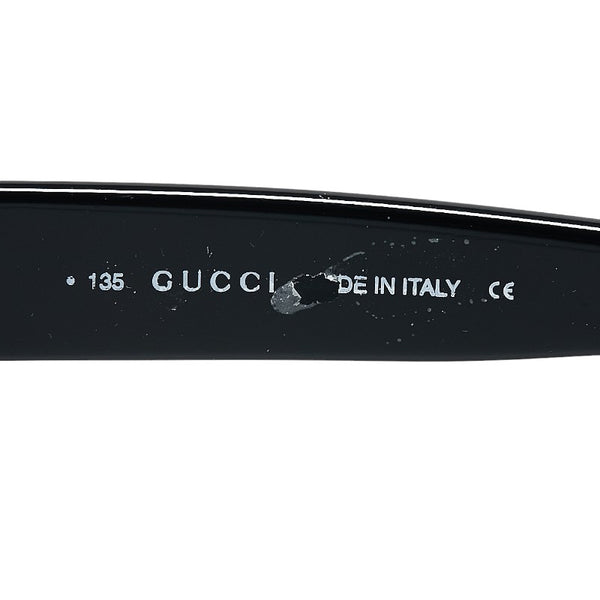 グッチ オーバル サングラス GG2417 ブラック ブルー プラスチック レディース GUCCI 【中古】