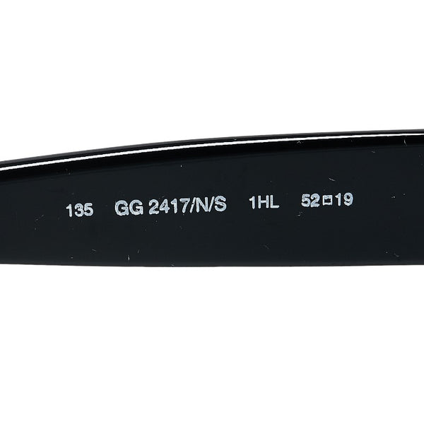 グッチ オーバル サングラス GG2417 ブラック ブルー プラスチック レディース GUCCI 【中古】