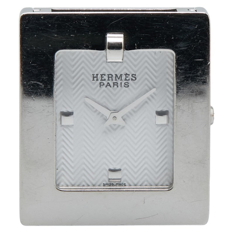 エルメス ベルトウォッチ 腕時計 BE1.210 クオーツ ホワイト文字盤 ステンレススチール レザー レディース HERMES 【中古】