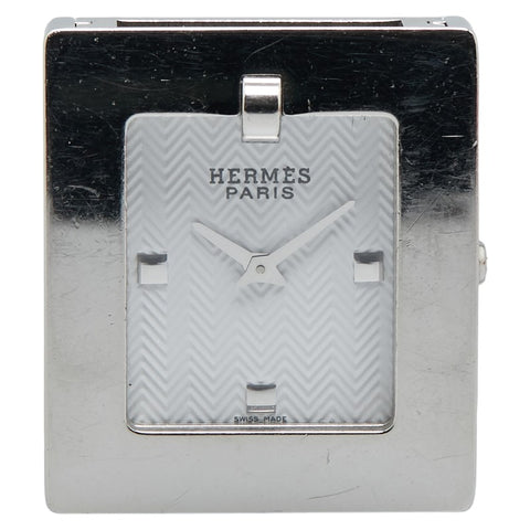エルメス ベルトウォッチ 腕時計 BE1.210 クオーツ ホワイト文字盤 ステンレススチール レザー レディース HERMES 【中古】