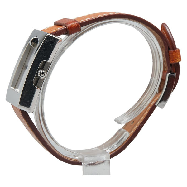 エルメス ベルトウォッチ 腕時計 BE1.210 クオーツ ホワイト文字盤 ステンレススチール レザー レディース HERMES 【中古】