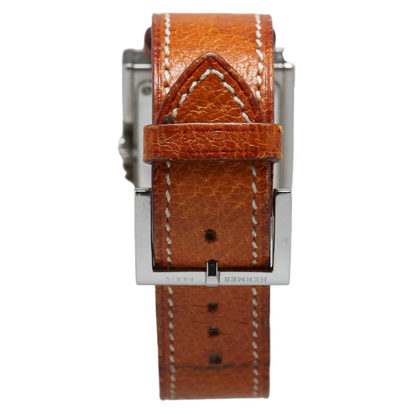 エルメス ベルトウォッチ 腕時計 BE1.210 クオーツ ホワイト文字盤 ステンレススチール レザー レディース HERMES 【中古】