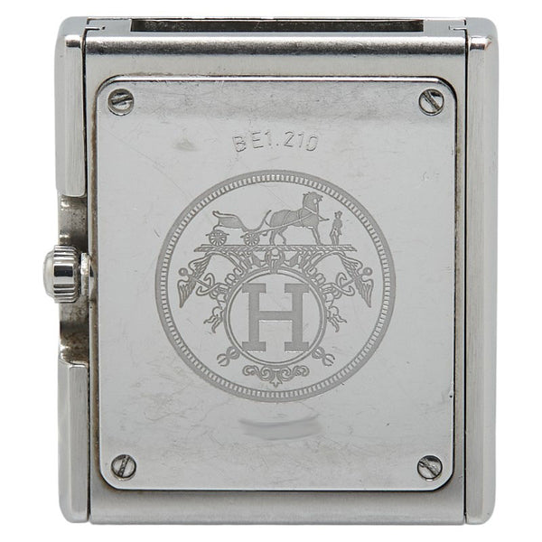 エルメス ベルトウォッチ 腕時計 BE1.210 クオーツ ホワイト文字盤 ステンレススチール レザー レディース HERMES 【中古】