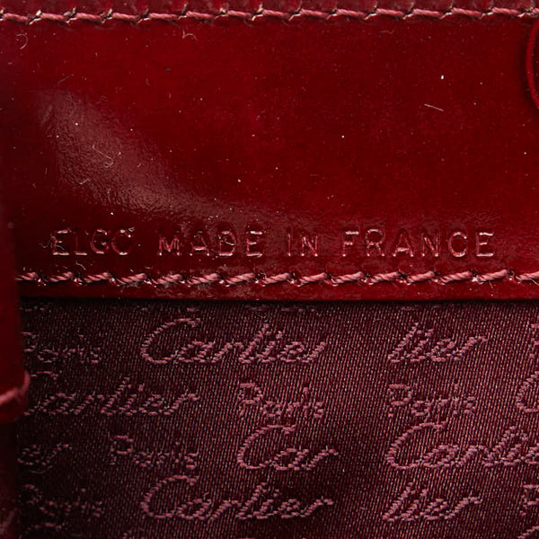 カルティエ マストライン ハッピーバースデー ハンドバッグ ワインレッド パテントレザー レディース CARTIER 【中古】