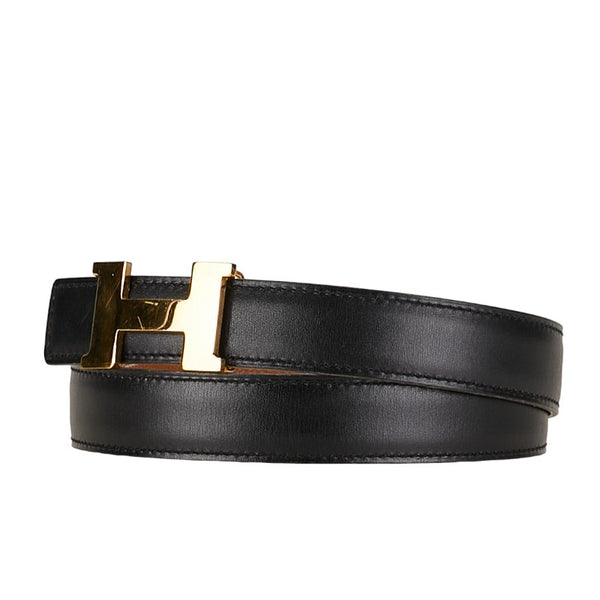 エルメス コンスタンス Hベルト ベルト サイズ：65 ブラック ゴールド レザー レディース HERMES 【中古】