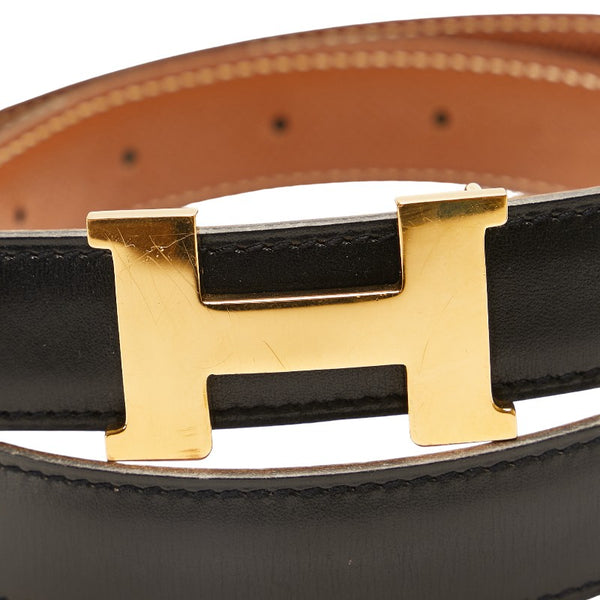 エルメス コンスタンス Hベルト ベルト サイズ：65 ブラック ゴールド レザー レディース HERMES 【中古】