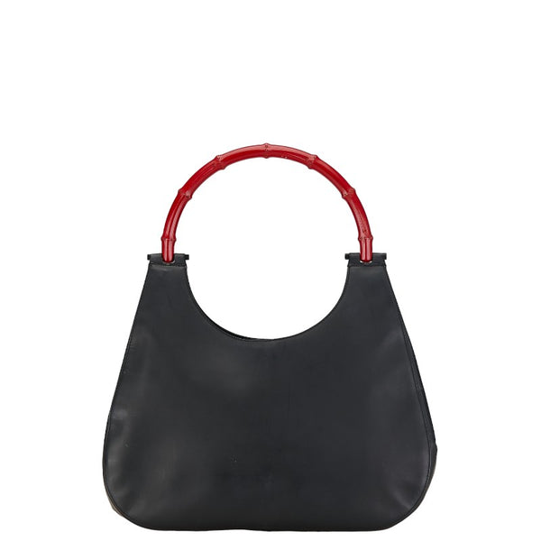 グッチ バンブー ハンドバッグ 001 3760 ブラック レッド レザー レディース GUCCI 【中古】
