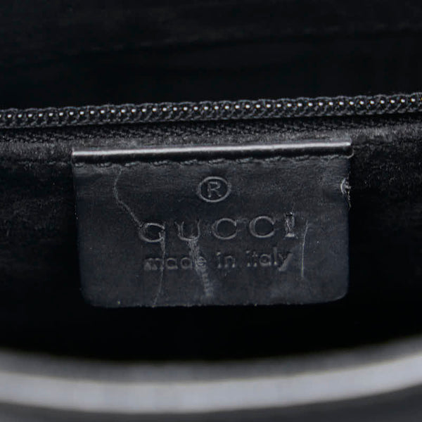 グッチ バンブー ハンドバッグ 001 3760 ブラック レッド レザー レディース GUCCI 【中古】