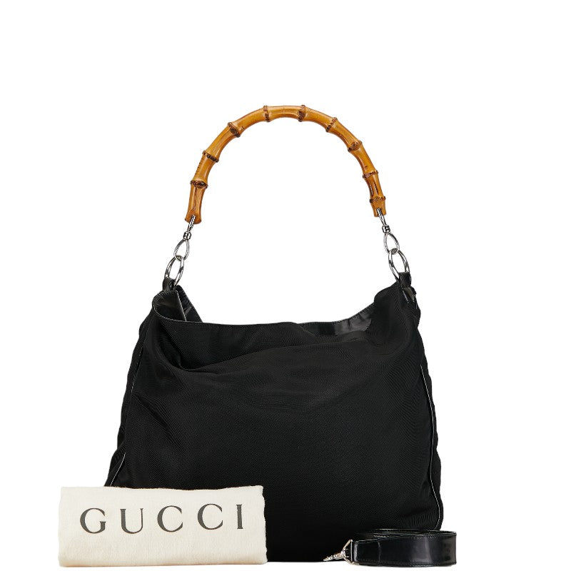 グッチ バンブー ハンドバッグ ショルダーバッグ ２WAY 001 2404 ブラック キャンバス レディース GUCCI 【中古】