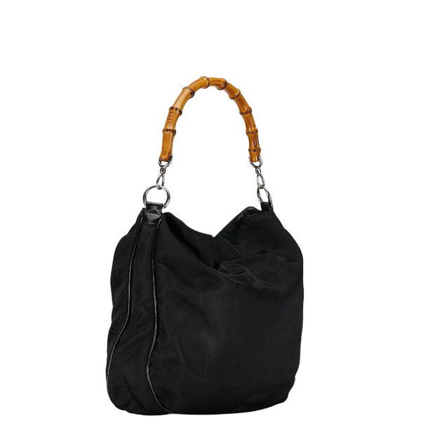 グッチ バンブー ハンドバッグ ショルダーバッグ ２WAY 001 2404 ブラック キャンバス レディース GUCCI 【中古】