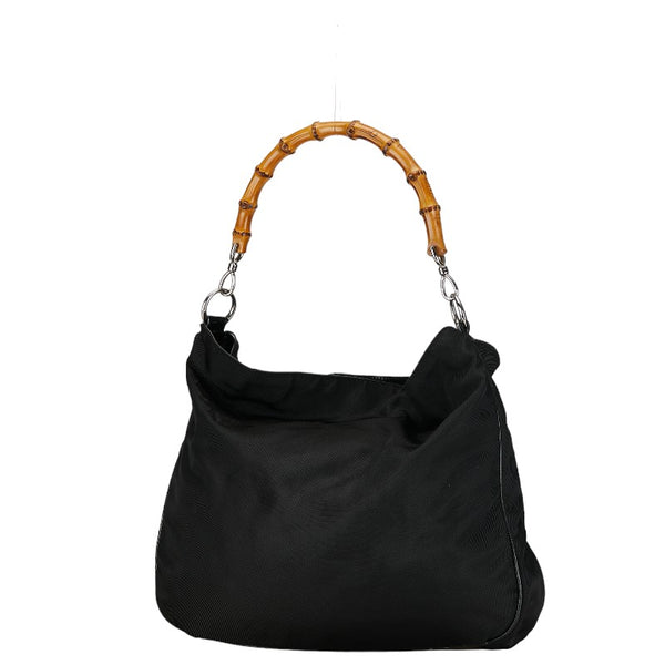 グッチ バンブー ハンドバッグ ショルダーバッグ ２WAY 001 2404 ブラック キャンバス レディース GUCCI 【中古】