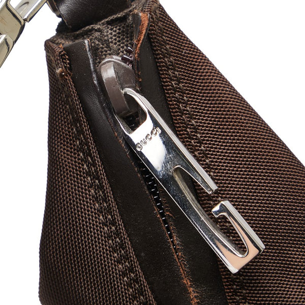 グッチ ハンドバッグ ワンショルダーバッグ 001 1955 ブラウン ナイロン レザー レディース GUCCI 【中古】