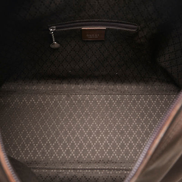 グッチ ハンドバッグ ワンショルダーバッグ 001 1955 ブラウン ナイロン レザー レディース GUCCI 【中古】