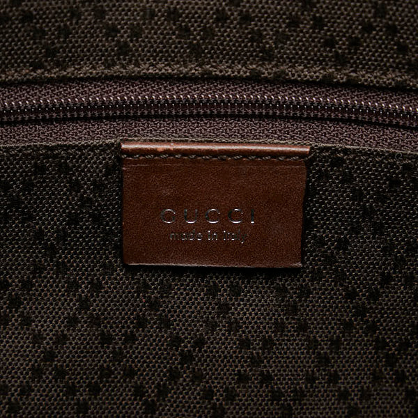 グッチ ハンドバッグ ワンショルダーバッグ 001 1955 ブラウン ナイロン レザー レディース GUCCI 【中古】