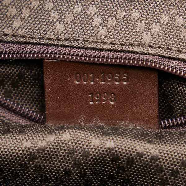 グッチ ハンドバッグ ワンショルダーバッグ 001 1955 ブラウン ナイロン レザー レディース GUCCI 【中古】