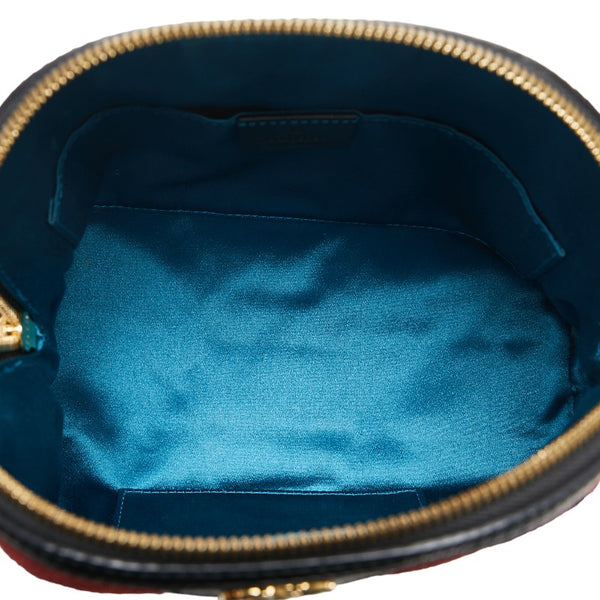 グッチ オフィディア シェリーライン 斜め掛けショルダーバッグ 499621 レッド ブラック スウェード レザー レディース GUCCI 【中古】