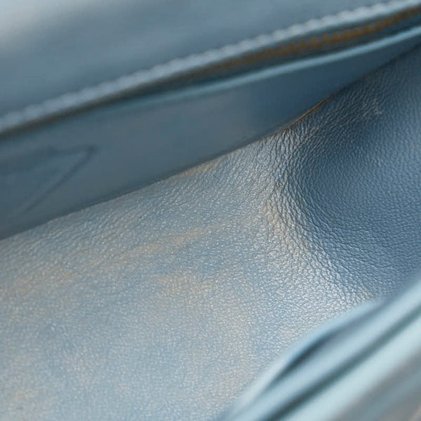 コーチ ターンロック クラッチ20 キルティング ハンドバッグ チェーン ショルダーバッグ 2WAY C3845 ライトブルー レザー レディース COACH 【中古】