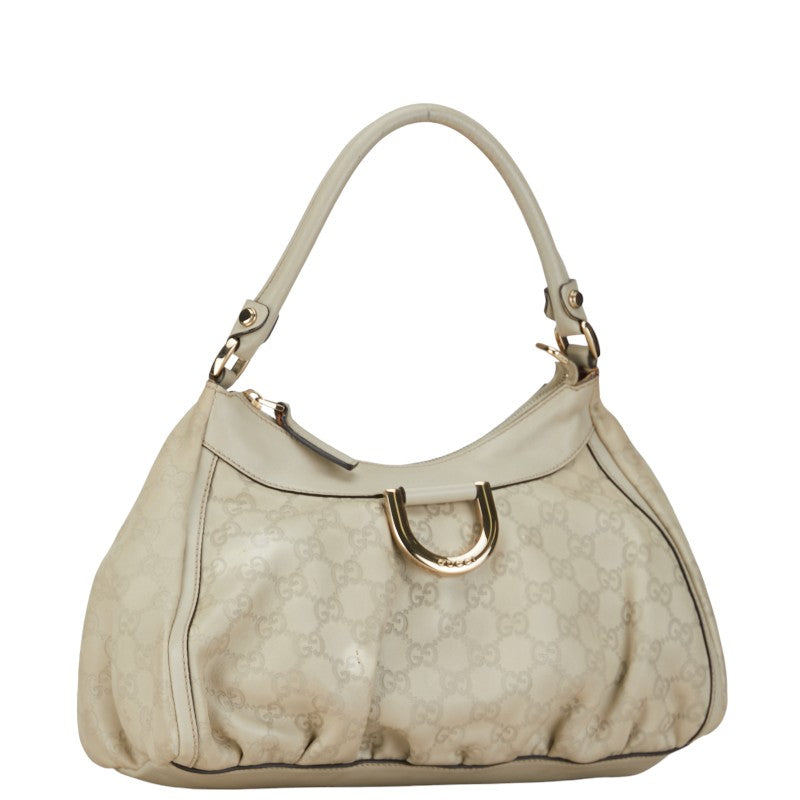 グッチ グッチシマ アビー ワンショルダーバッグ ハンドバッグ 190525 アイボリー ホワイト レザー レディース GUCCI 【中古】