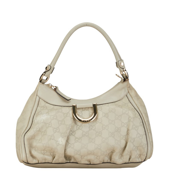 グッチ グッチシマ アビー ワンショルダーバッグ ハンドバッグ 190525 アイボリー ホワイト レザー レディース GUCCI 【中古】