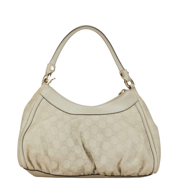 グッチ グッチシマ アビー ワンショルダーバッグ ハンドバッグ 190525 アイボリー ホワイト レザー レディース GUCCI 【中古】