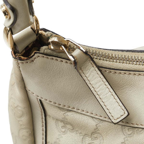 グッチ グッチシマ アビー ワンショルダーバッグ ハンドバッグ 190525 アイボリー ホワイト レザー レディース GUCCI 【中古】