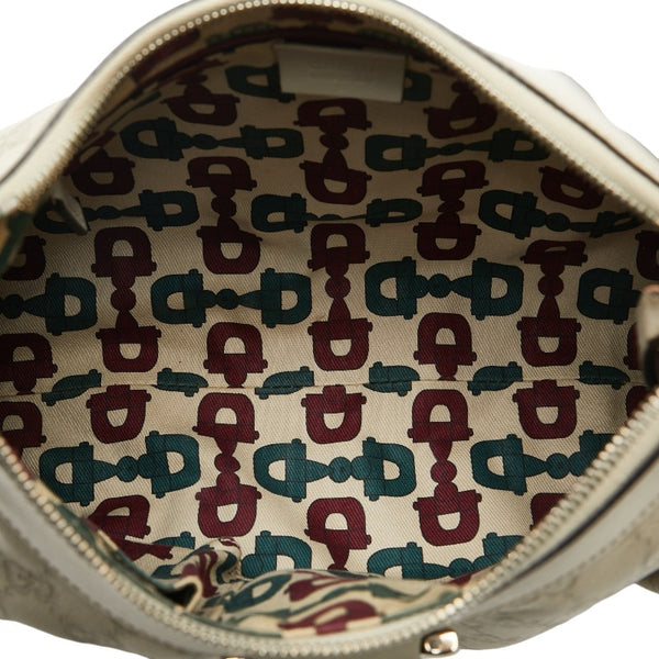 グッチ グッチシマ アビー ワンショルダーバッグ ハンドバッグ 190525 アイボリー ホワイト レザー レディース GUCCI 【中古】