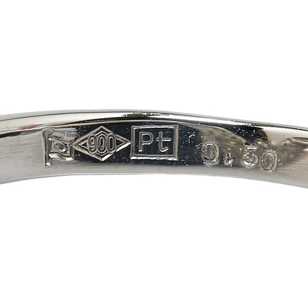 Pt900 プラチナ ダイヤ0.50ct リング 指輪 レディース 17号 【中古】