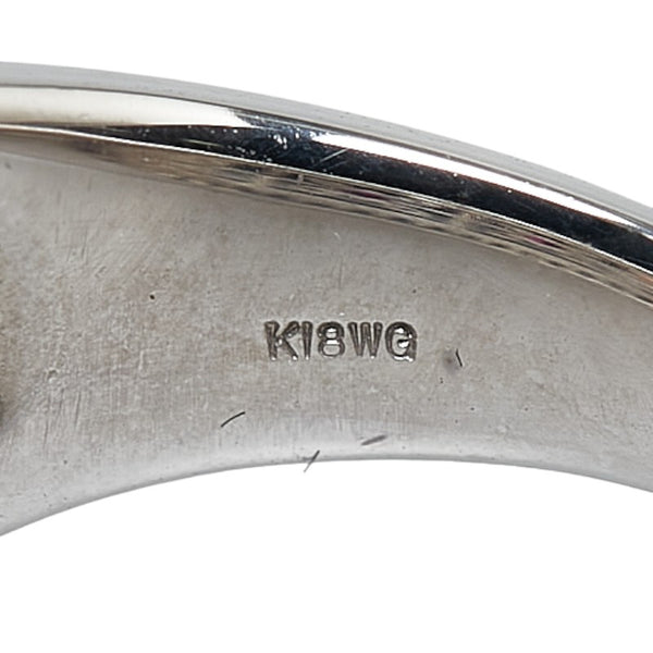 ノーブランド K18WG ホワイトゴールド ルビー0.25ct ダイヤ0.60ct フラワー 花 モチーフ リング 指輪 レディース no brand 12号 【中古】