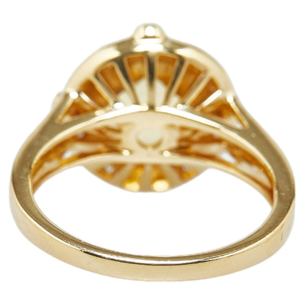 ノーブランド K18YG イエローゴールド シトリントパーズ1.30ct ダイヤ0.15ct リング 指輪 レディース no brand 12号 【中古】
