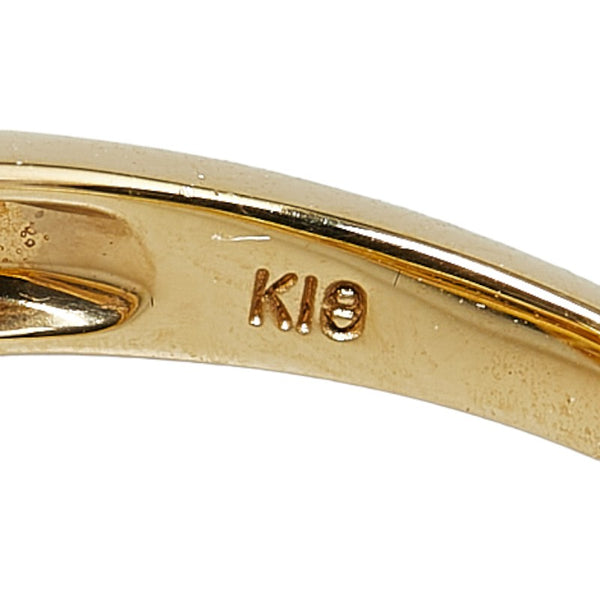 ノーブランド K18YG イエローゴールド シトリントパーズ1.30ct ダイヤ0.15ct リング 指輪 レディース no brand 12号 【中古】