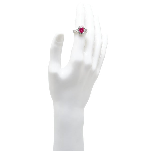 Pt900 プラチナ ルビー2.431ct ダイヤ0.82ct リング 指輪 レディース 11.5号 【中古】