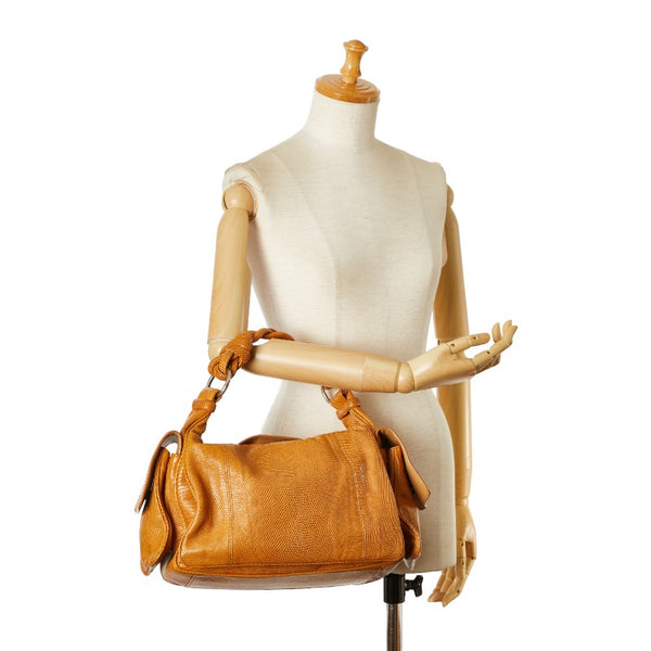 ボッテガヴェネタ コッカーホーボー ワンショルダーバッグ ハンドバッグ ベージュ レザー レディース BOTTEGAVENETA 【中古】