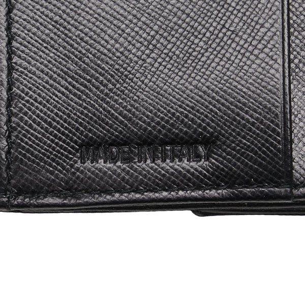 プラダ 三角ロゴプレート 二つ折り財布 ブラック ナイロン レザー レディース PRADA 【中古】