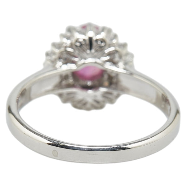 Pt900 プラチナ ピンクサファイア1.18ct ダイヤ0.42ct リング 指輪 レディース 14号 【中古】